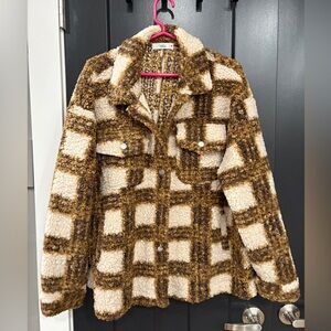 Talulah Brown and Cream Plaid Women's Jacket